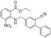 2 (((2-Cyano- [1,1' - diphényle] - 4-Yl) poudre cristalline jaune de Méthyle)) - 3-Nitrobenzoate CAS 136285-67-1 aminé éthylique