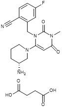 Succinate 1029877-94-8 de Trelagliptin blanc à la poudre cristalline blanche quasi C22H26FN5O6