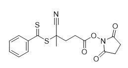 Réactif CAS de RADEAU de N-Succinimidyl 4-Cyano-4- (Phenylcarbonothioylthio) Pentanoate 864066-74-0 C17H16N2O4S2 95%